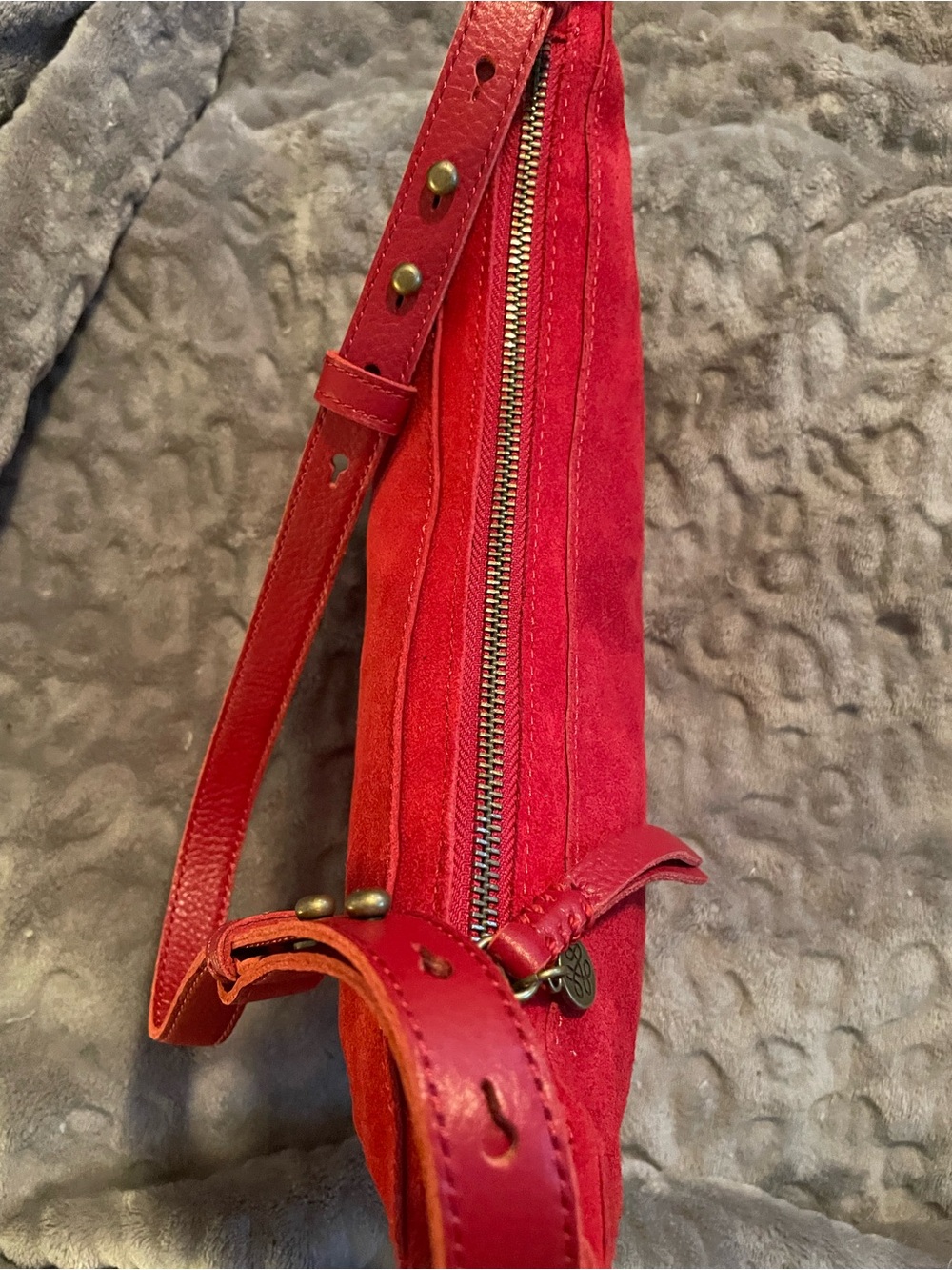 The Sak Tess Shoulder Bag in Scarlet Red Suede - Picture 7 of 7